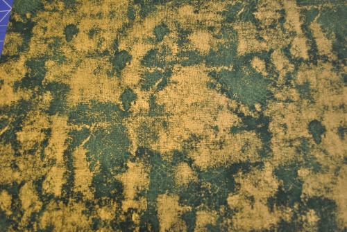 Tissu coton faux unis vert et or