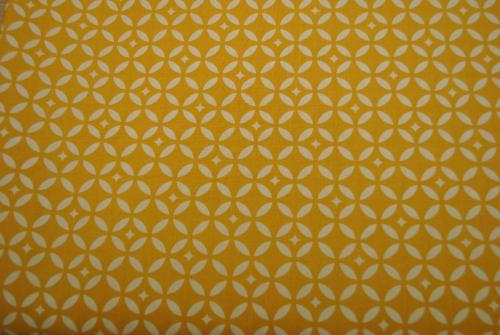 Tissu coton mosaique jaune curry