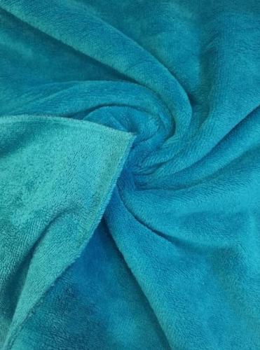 Tissu éponge bambou réversible bleu canard