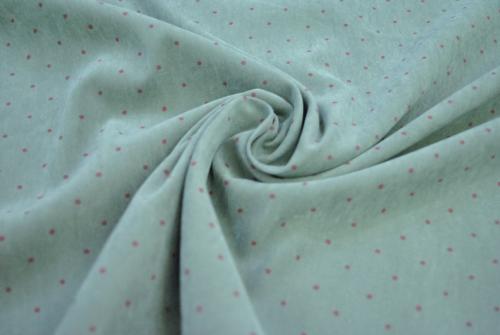 Tissu polyester gris points rose