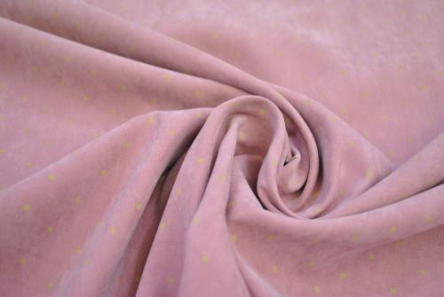 Tissu polyester rose points beige